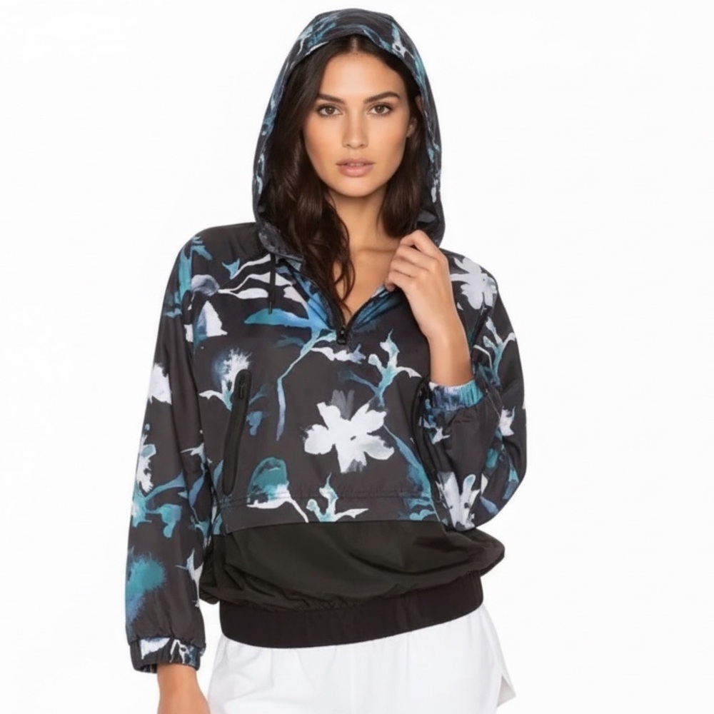 Ivy Park Blue black and gray Floral Wind Breaker Jacket